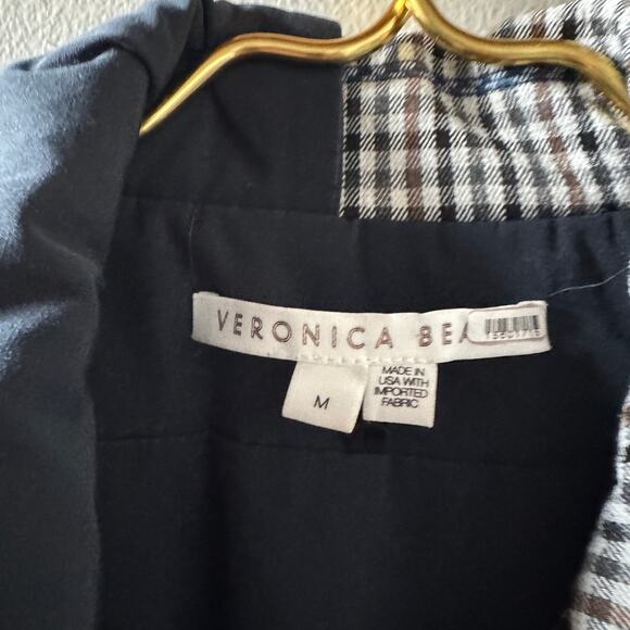 Veronica Beard Toral Dickey Checkered Coat in Blue Size Medium - Picture 6 of 9